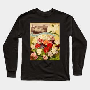 Sweet Peas Vintage Poster Long Sleeve T-Shirt